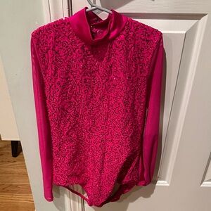 Elegant Pink Sequin kids Dance costume